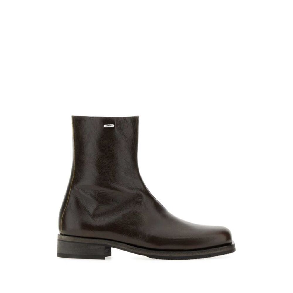 Our Legacy Men Chocolate Leather Camion Ankle Boots
